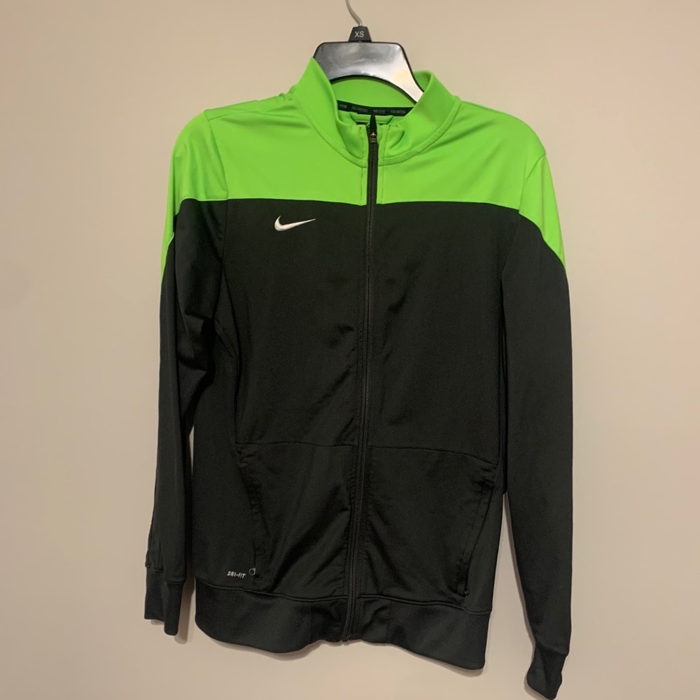 Neon green and dark grey dri-fit nike jacket